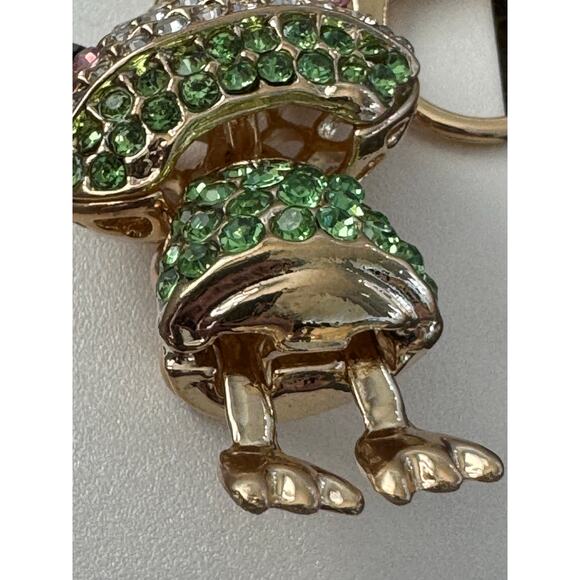 Frog Bag Charm Keychain Bling Crystals Gold - Picture 5 of 9